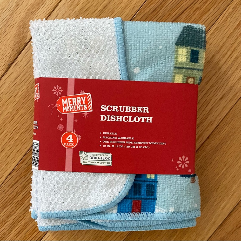 FREE with Purchase! 🎉NWT 4-Pack Merry Moments Scrubber Dishcloth Set. OEKO-TEX